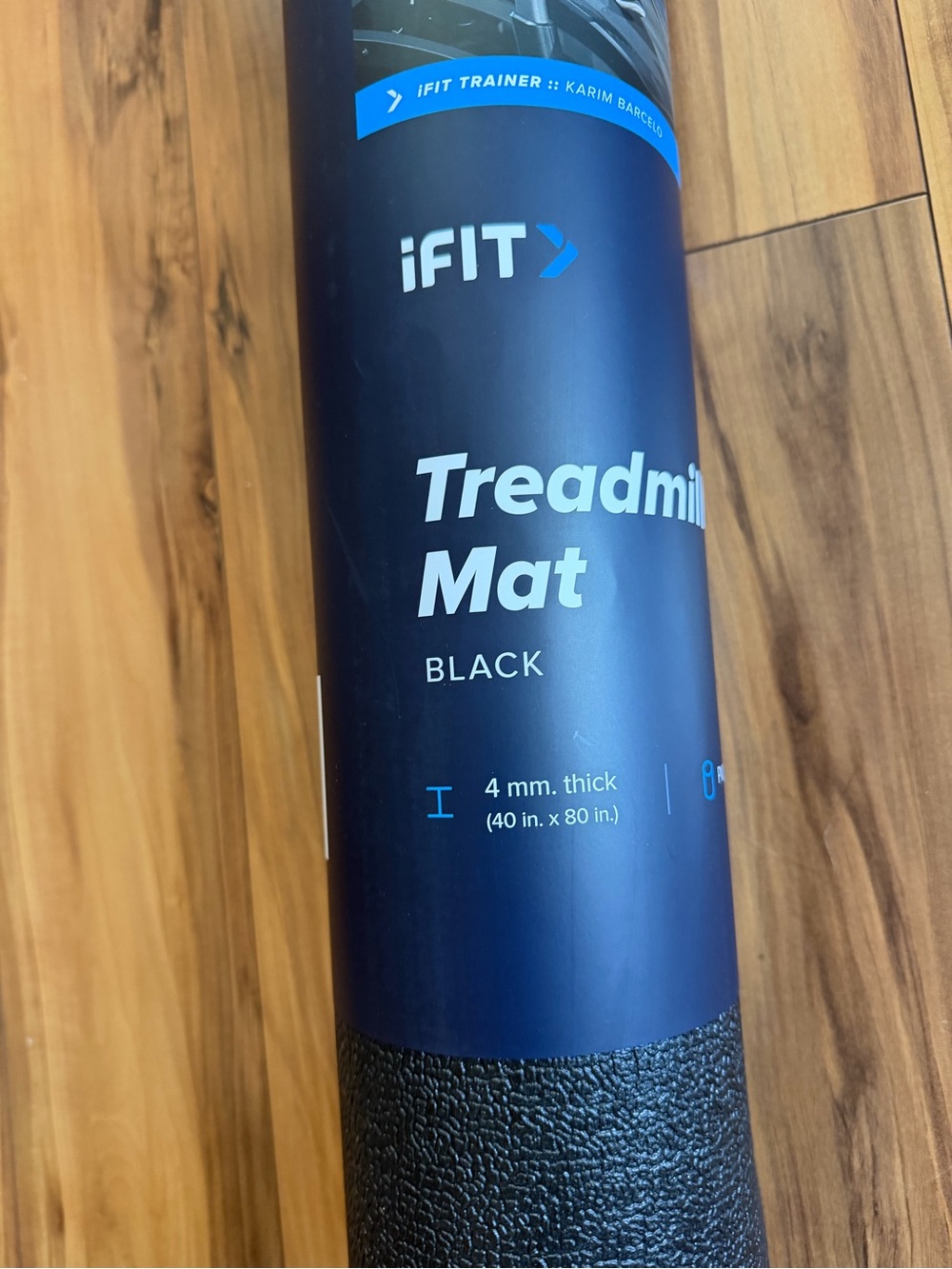 Black Treadmill Mat - 4mm Protective Exercise Mat ifit gym